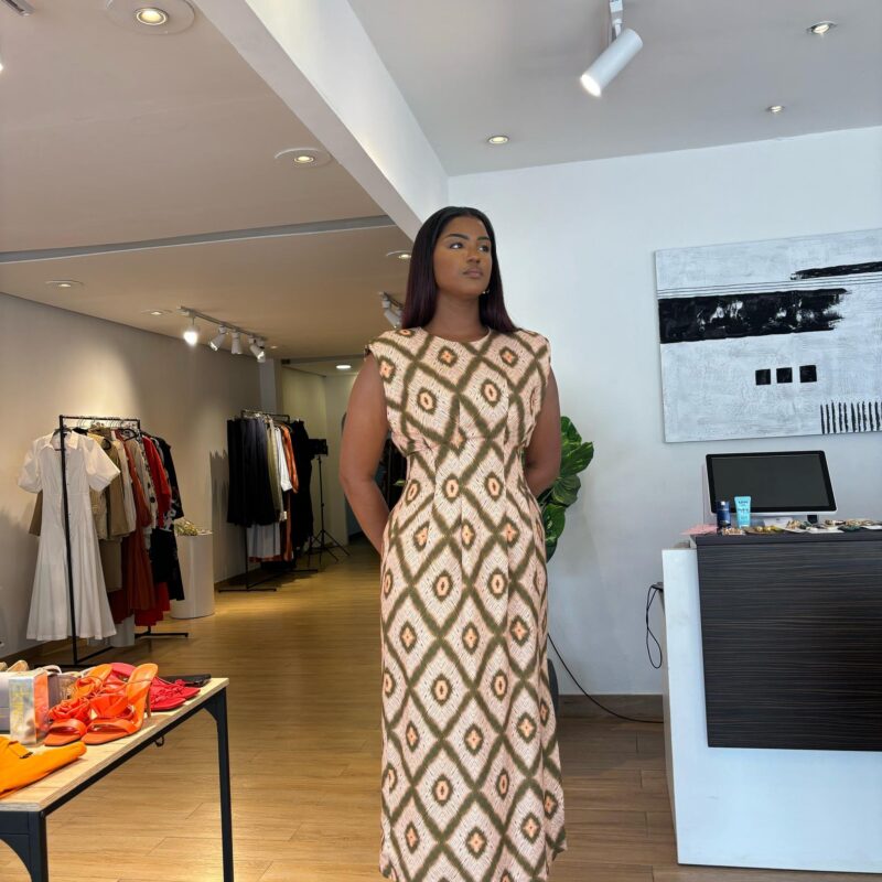 KAREN MILLEN - Robe en Lin - Imprimé Géo