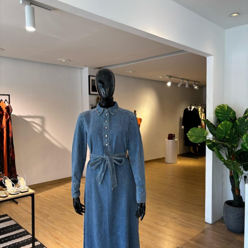 KAREN MILLEN - Robe en Jean à Nouer - Bleu