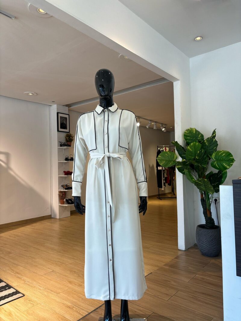 KAREN MILLEN - Robe à Nouer - Blanc Cassé