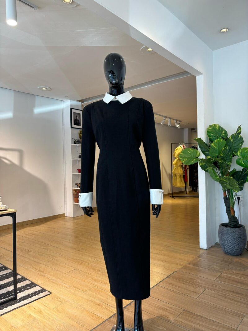 KAREN MILLEN - Robe à Col - Noir et Blanc