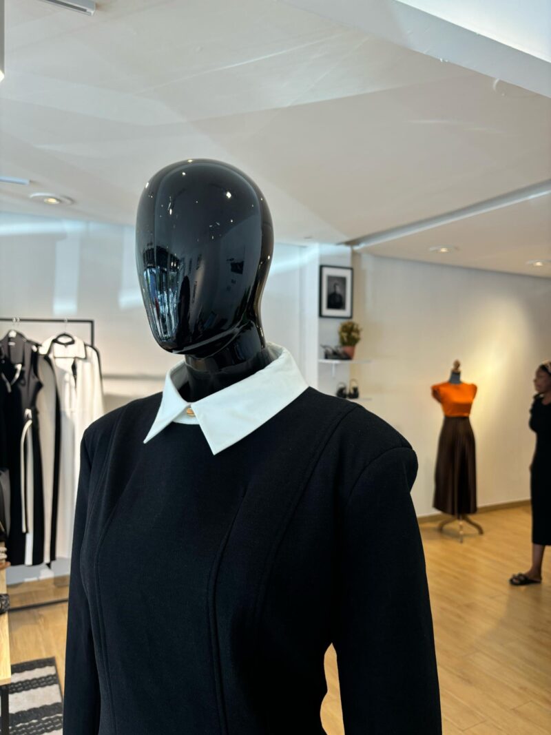KAREN MILLEN - Robe à Col - Noir et Blanc – Image 2