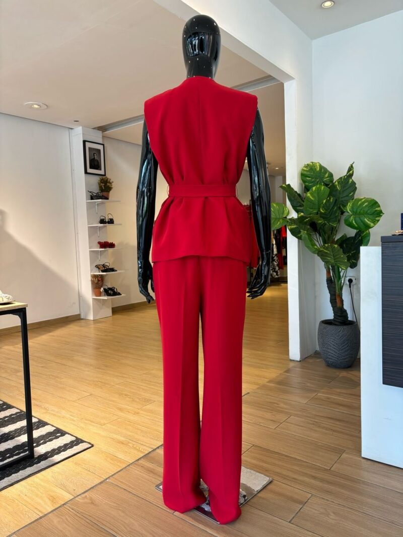 ZARA - Ensemble Pantalon Gilet à Nouer - Rouge – Image 4