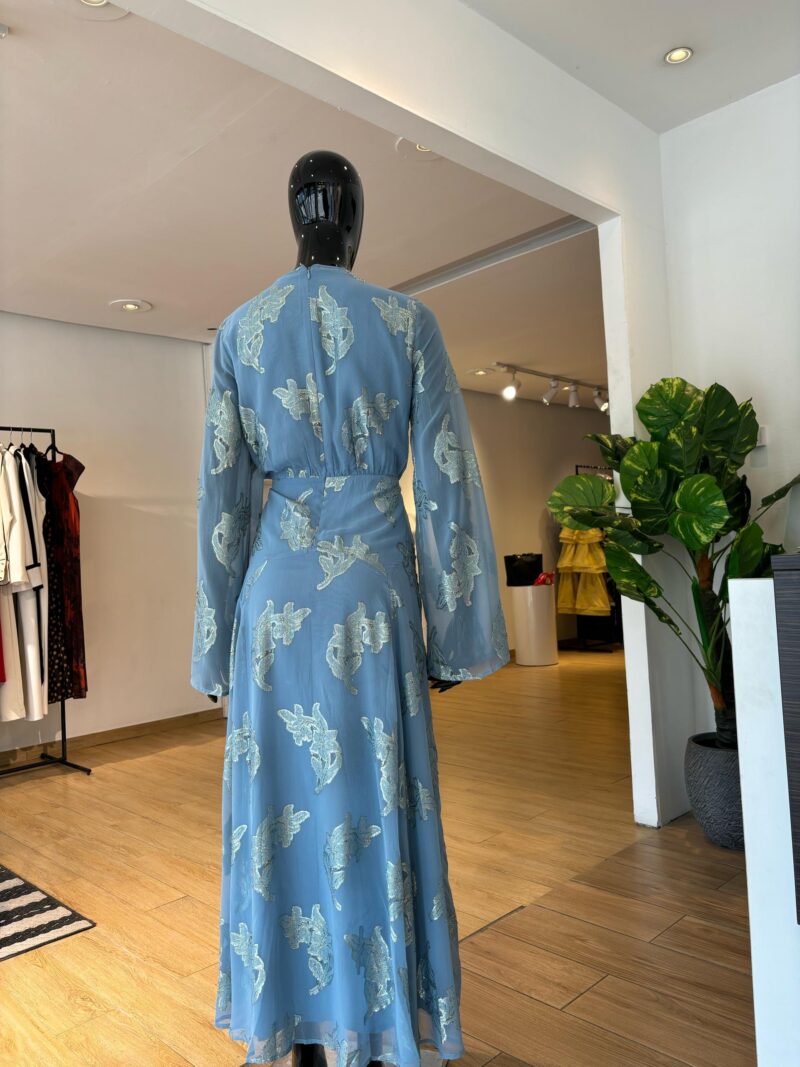 ASOS - Robe à Texture Floral - Bleu Clair et Or – Image 2