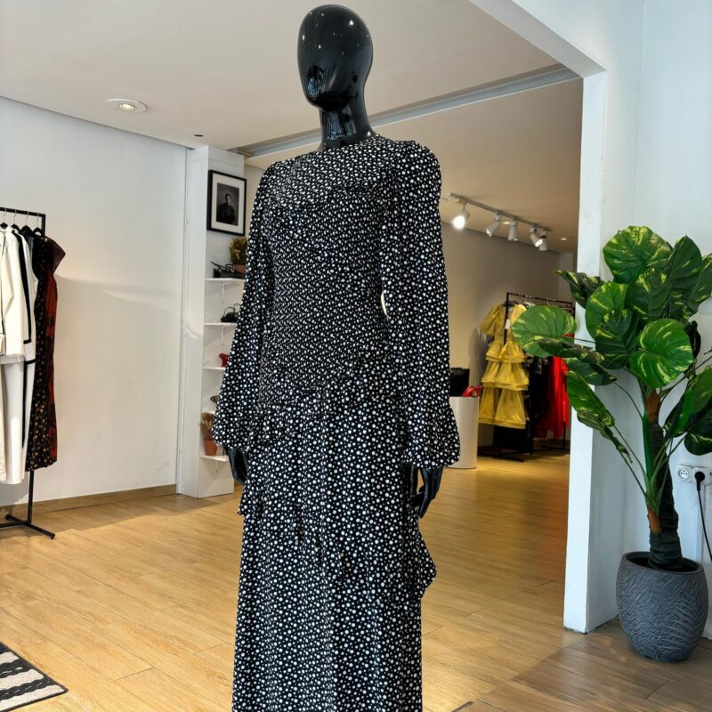 ASOS - Robe à Volants et à Pois - Noir
