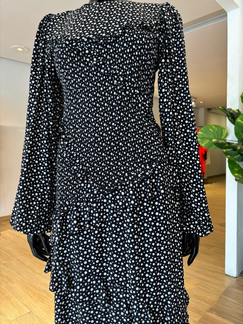 ASOS - Robe à Volants et à Pois - Noir – Image 2