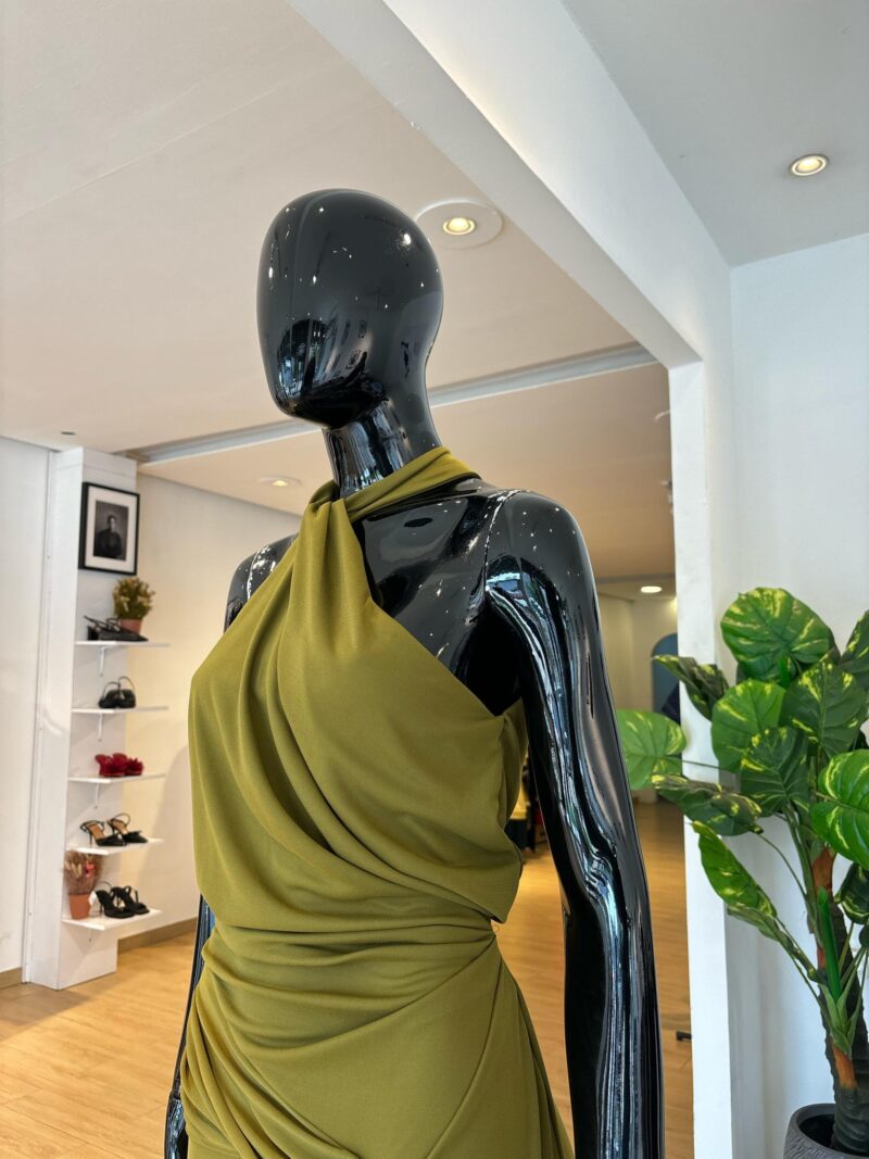 ASOS - Robe Longue Drapée - Vert – Image 3