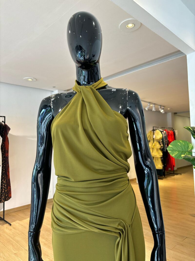 ASOS - Robe Longue Drapée - Vert – Image 2