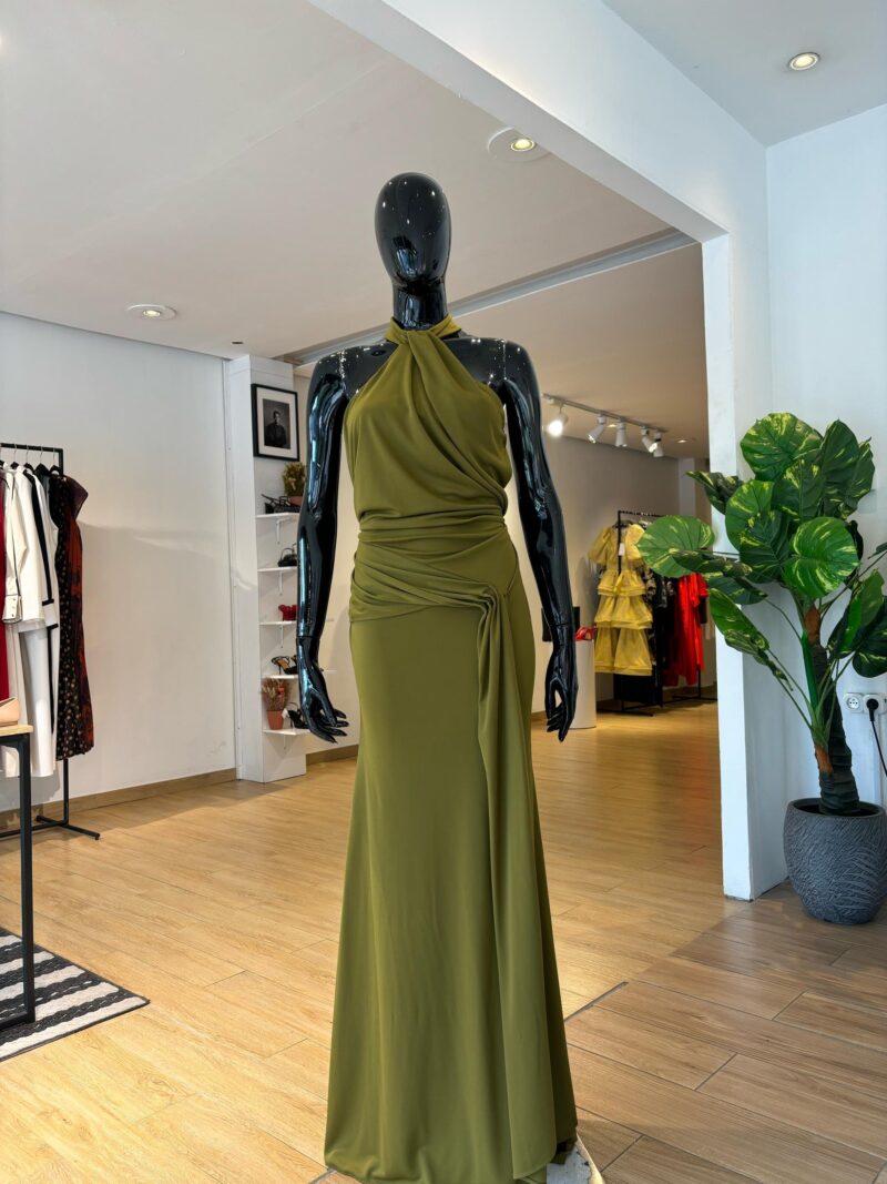 ASOS - Robe Longue Drapée - Vert