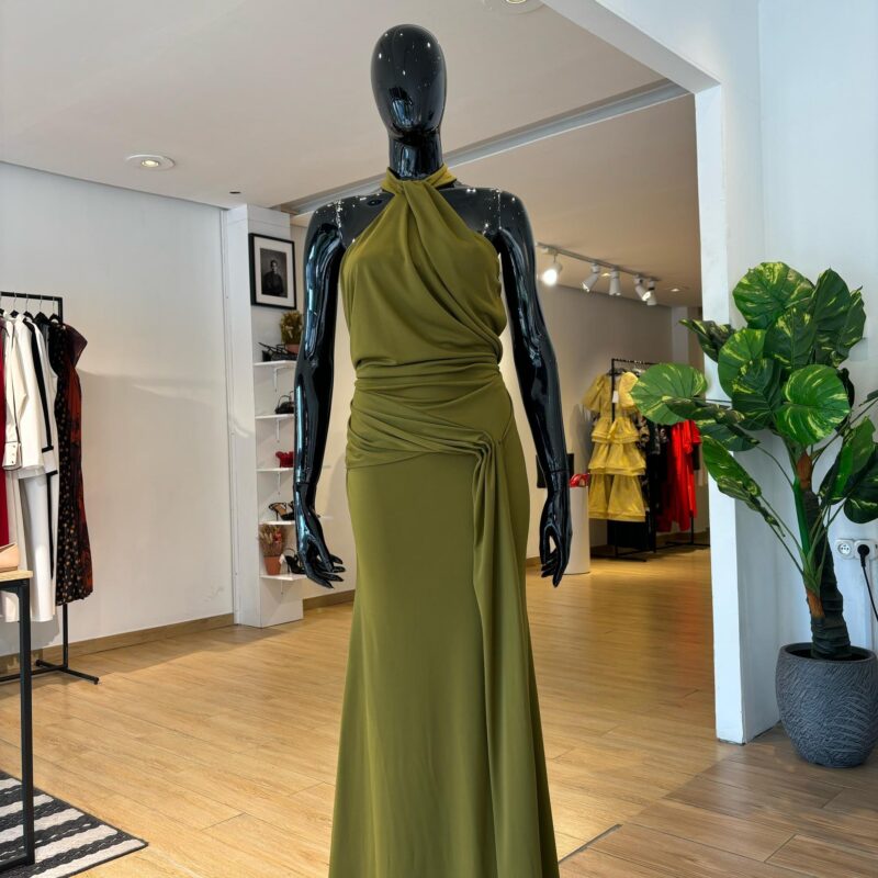 ASOS - Robe Longue Drapée - Vert