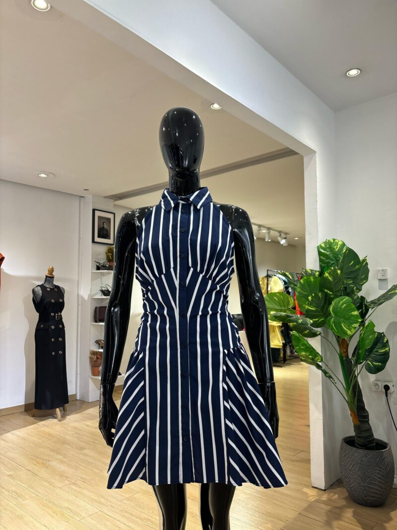 ASOS - Robe Courte  à Rayures - Bleu Nuit et Blanc