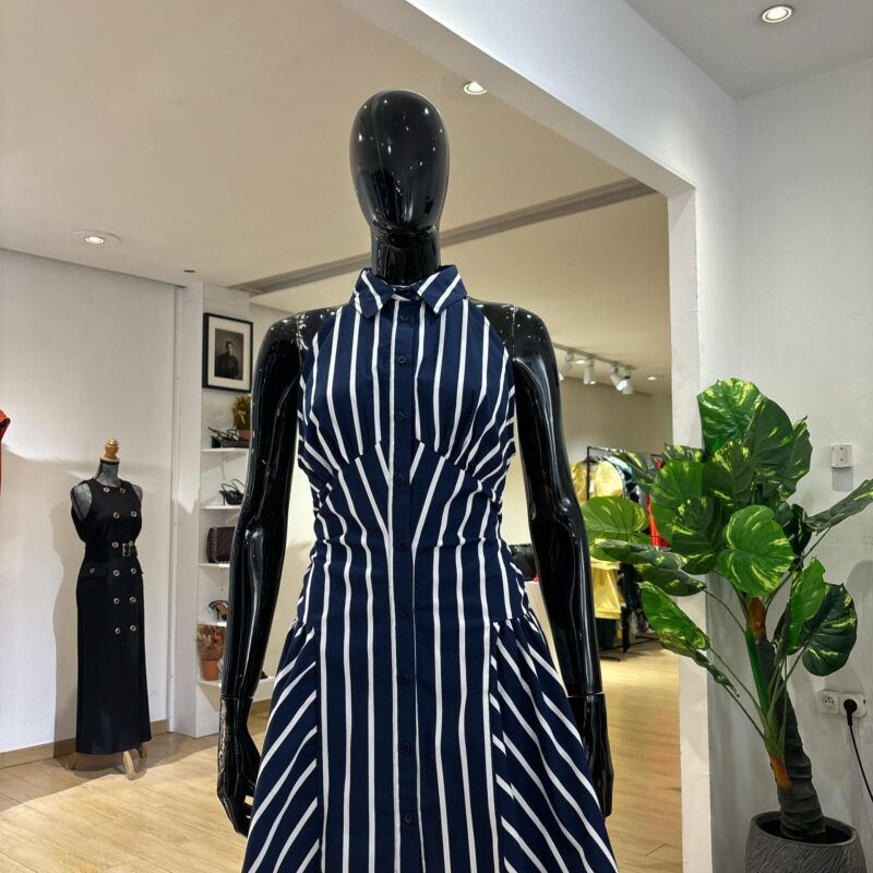 ASOS - Robe Courte  à Rayures - Bleu Nuit et Blanc