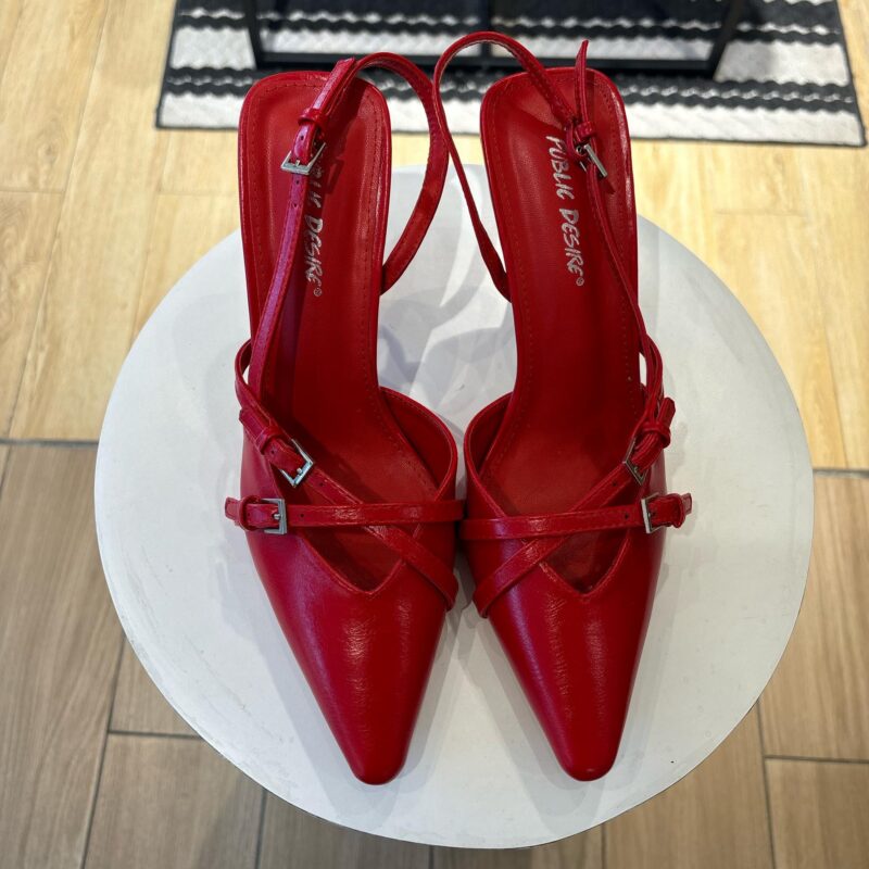 PUBLIC DESIRE - Escarpins Ouvertes à Boucles - Rouge
