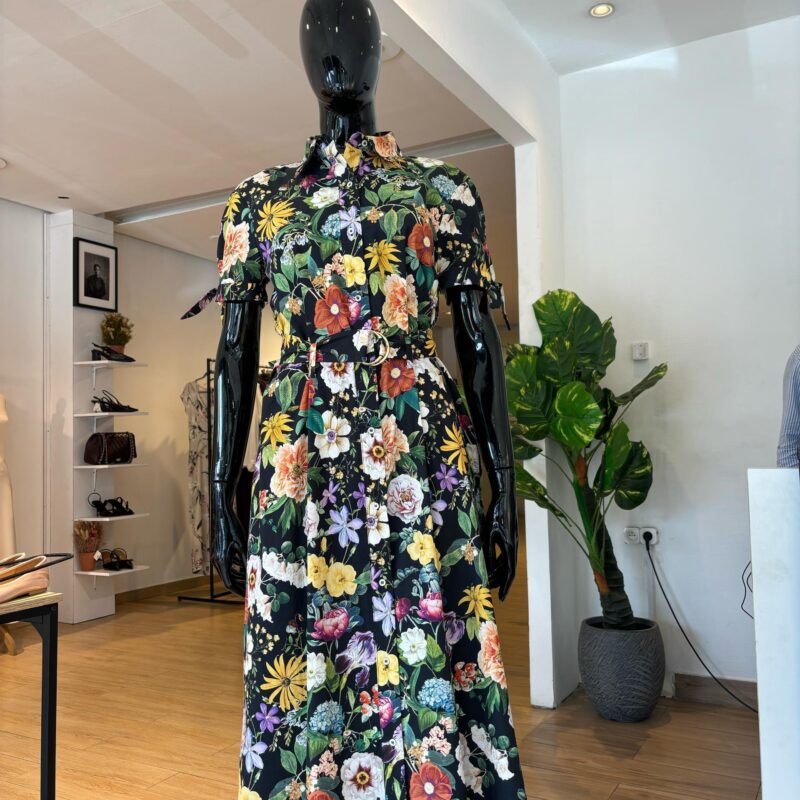ZARA - Robe à Nouer - Noir et Imprimé Floral