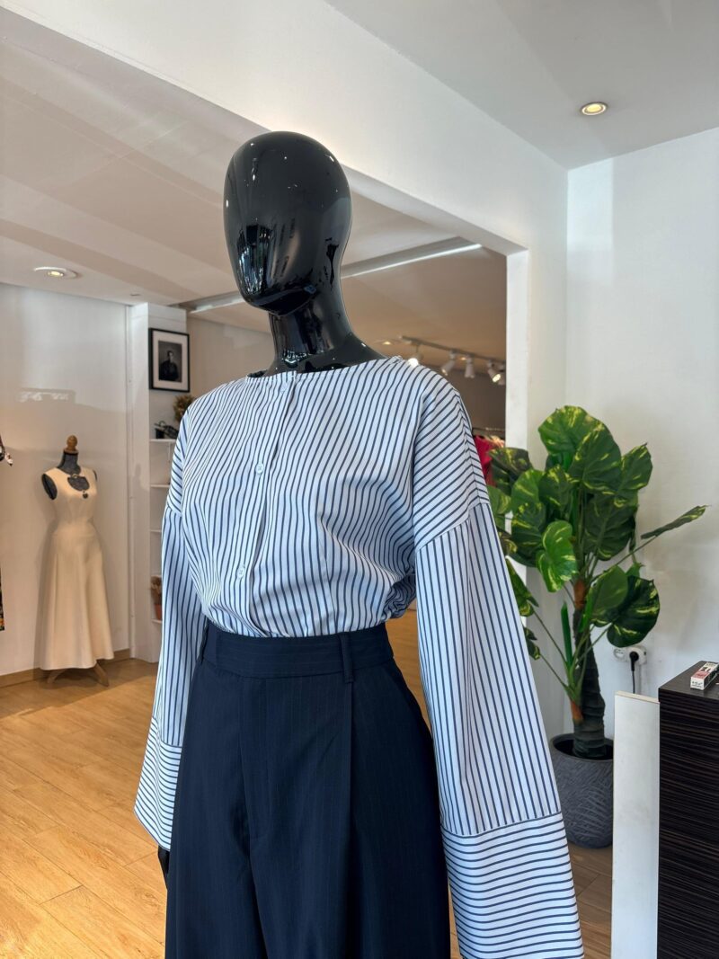 Blouse à Rayures - Bleu – Image 3