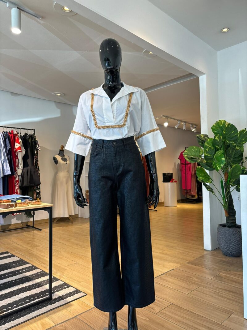 Blouse  à Perles - Blanc