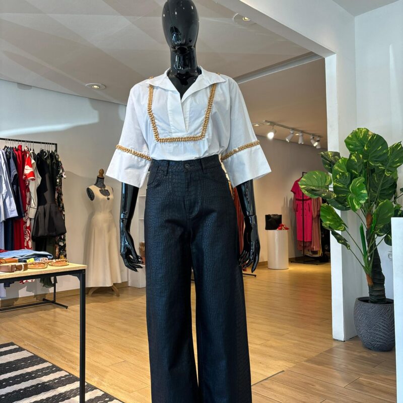 Blouse  à Perles - Blanc