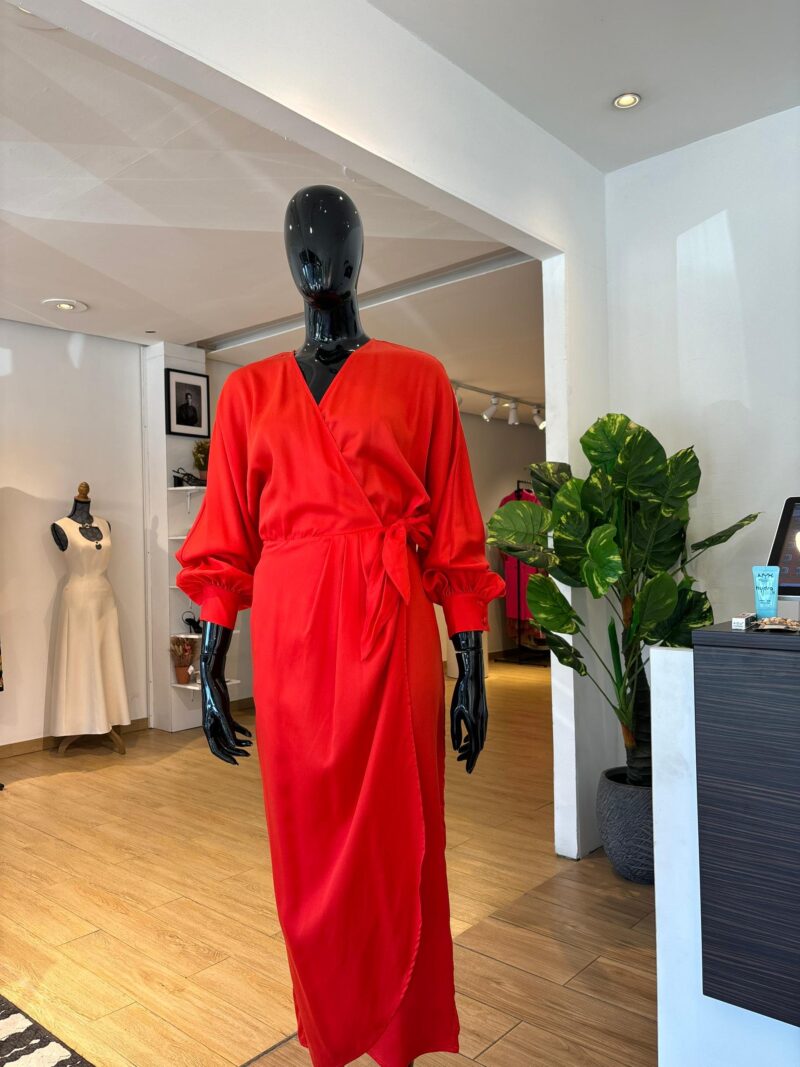 & OTHER STORIES - Robe Portefeuille - Rouge Satin