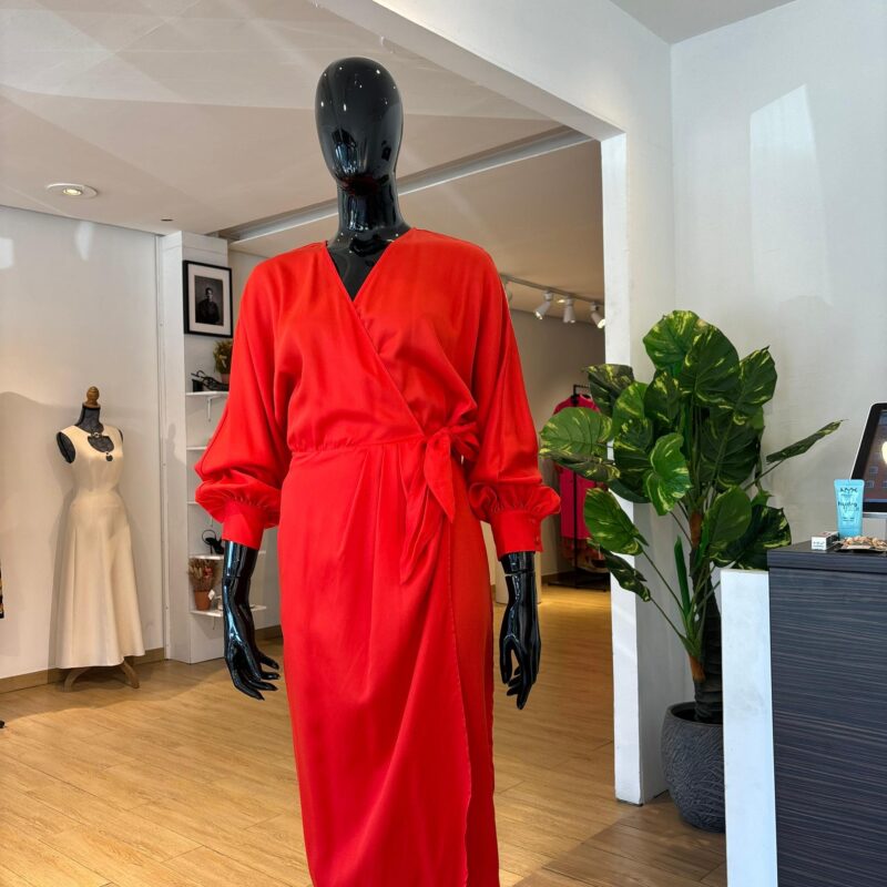 & OTHER STORIES - Robe Portefeuille - Rouge Satin