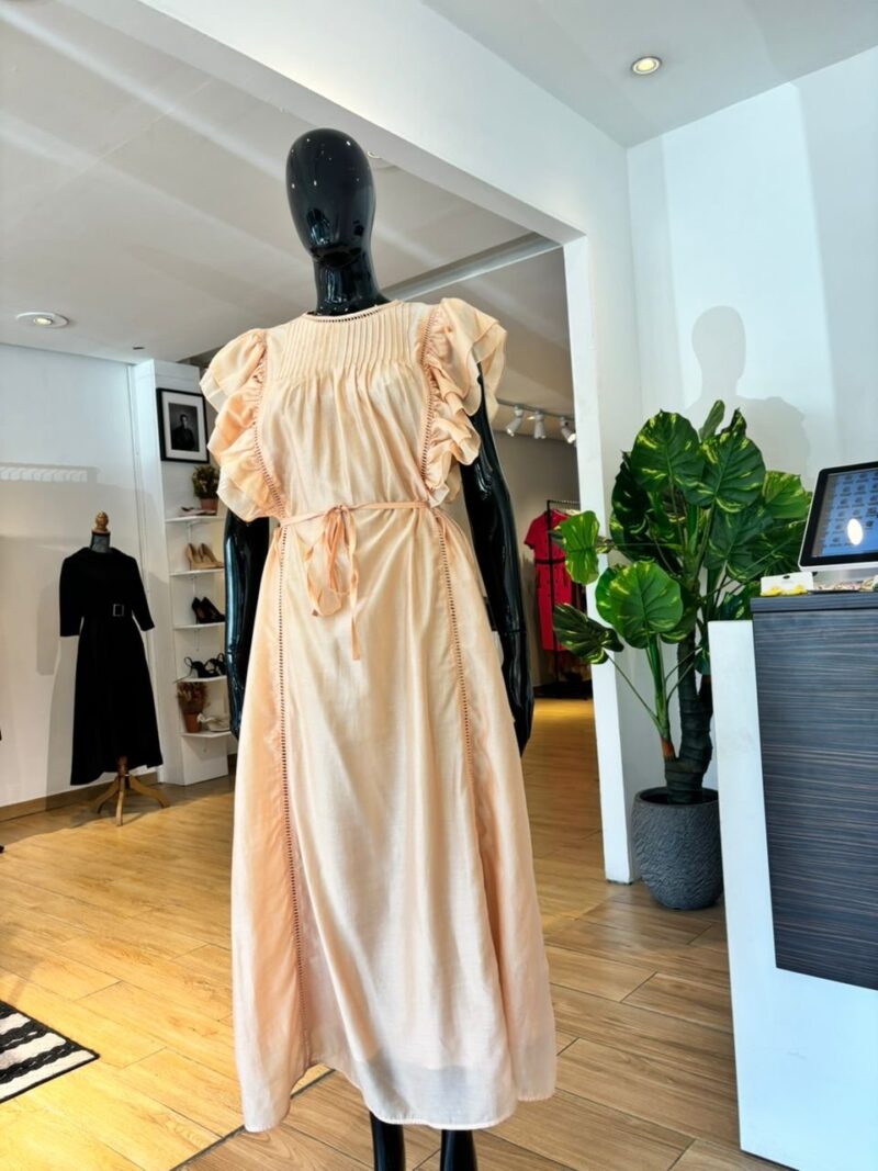 & OTHER STORIES - Robe en Organdi à Volants - Beige Light