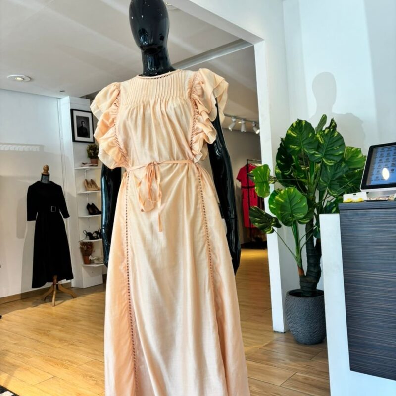 & OTHER STORIES - Robe en Organdi à Volants - Beige Light