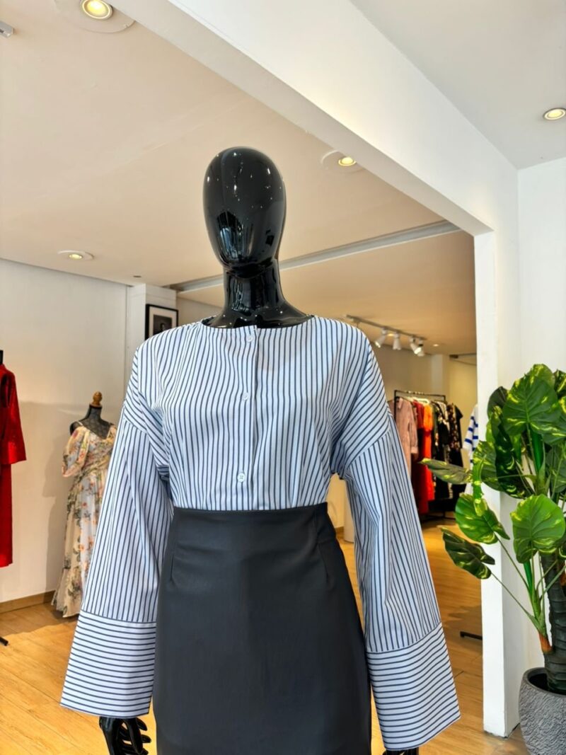 Blouse à Rayures - Bleu – Image 4