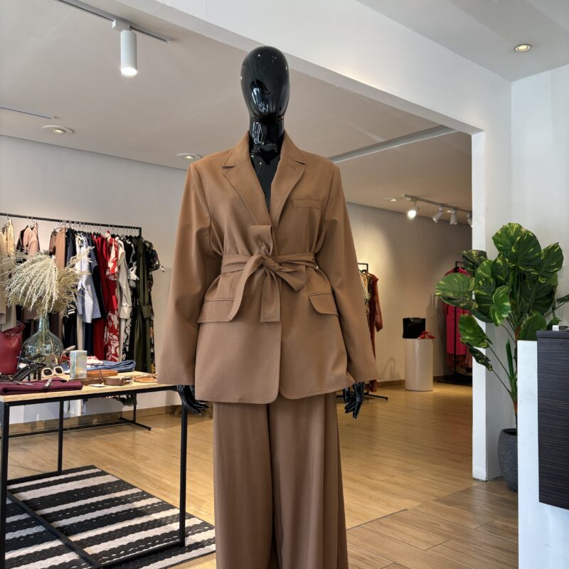 ZARA - Ensemble Veste Oversize à Nouer - Marron