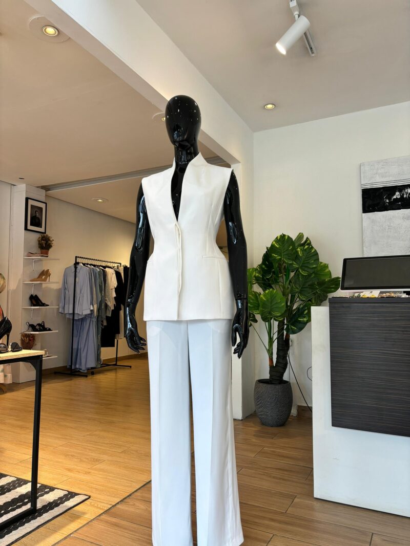 Ensemble Gilet Péplum - Blanc Ecru – Image 2