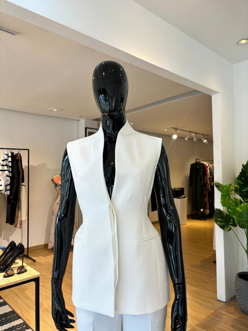 Ensemble Gilet Péplum - Blanc Ecru – Image 4