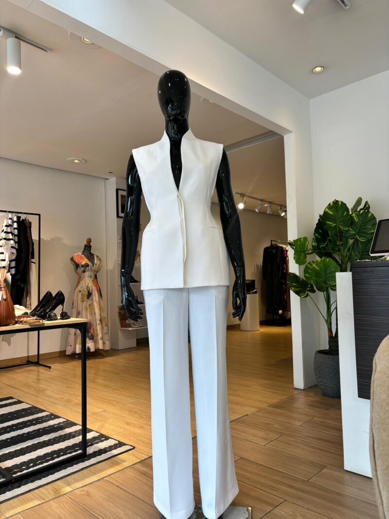 Ensemble Gilet Péplum - Blanc Ecru – Image 3