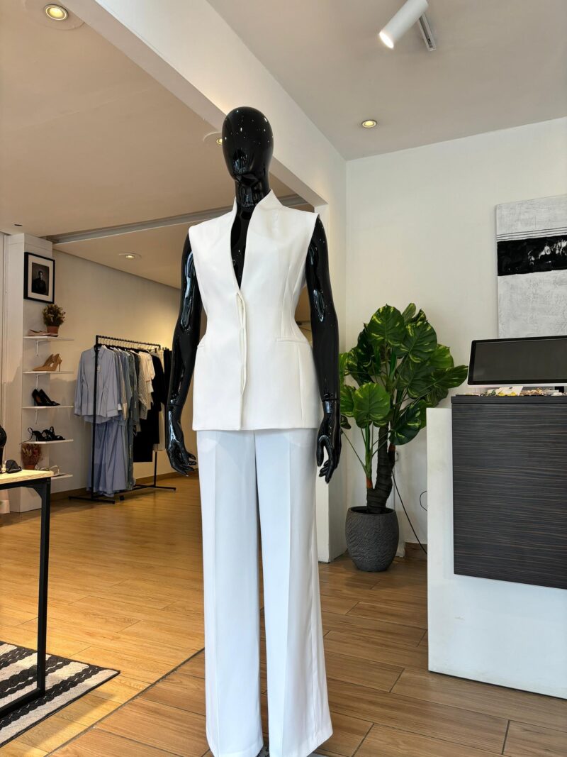 Ensemble Gilet Péplum - Blanc Ecru