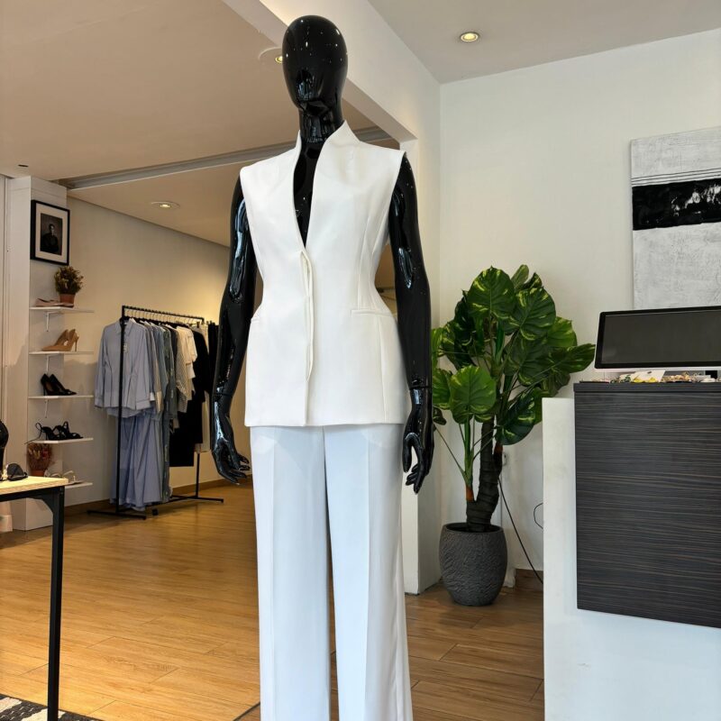 Ensemble Gilet Péplum - Blanc Ecru